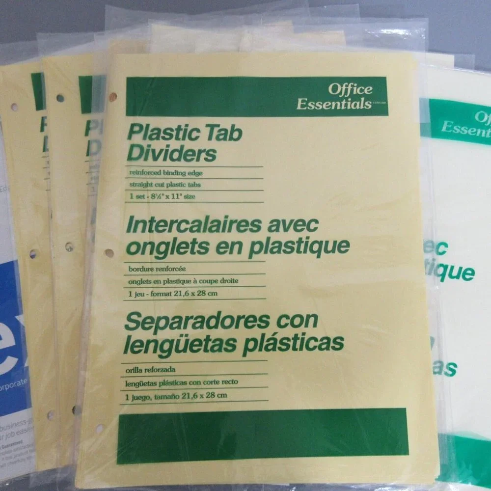 Office Essentials Plastic Tab Dividers 8.5